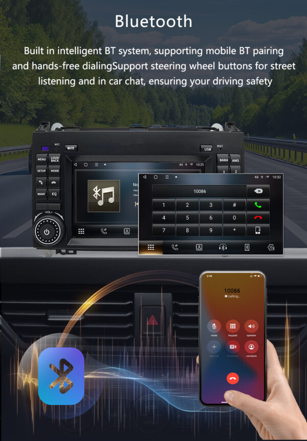 CarPlay & Android Auto Touchscreen Navigation System for Mercedes-Benz B-Class B200 B150 B170 and A-Class A180 - Image 14