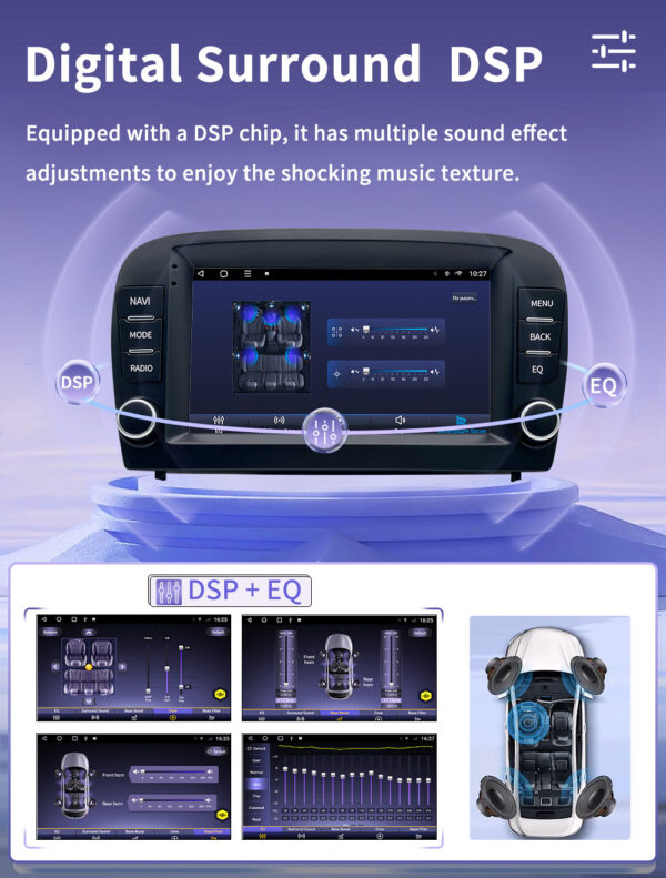 CarPlay & Android Auto Navigation Touchscreens for Mercedes-Benz SL R230 SL350 SL500 SL55 SL600 SL65 - Image 11