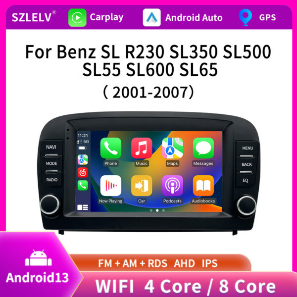 CarPlay & Android Auto Navigation Touchscreens for Mercedes-Benz SL R230 SL350 SL500 SL55 SL600 SL65 - Image 2
