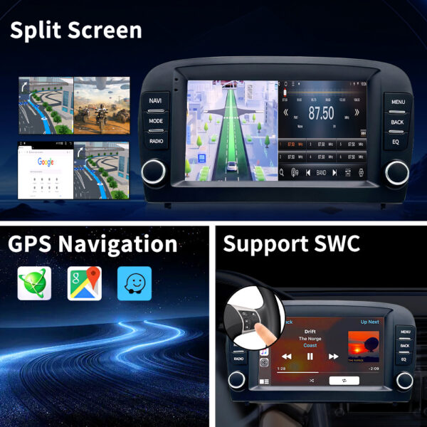 CarPlay & Android Auto Navigation Touchscreens for Mercedes-Benz SL R230 SL350 SL500 SL55 SL600 SL65 - Image 3