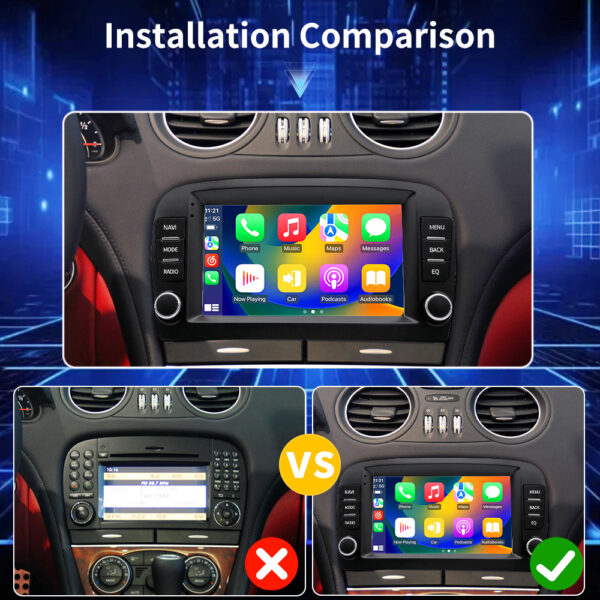 CarPlay & Android Auto Navigation Touchscreens for Mercedes-Benz SL R230 SL350 SL500 SL55 SL600 SL65 - Image 4