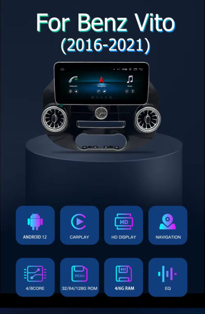 Touchscreen Navigation System for Mercedes-Benz Vito W447 (2015–2022) Car Stereo with 360° Camera - Image 3