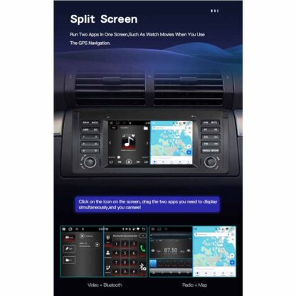 CarPlay Android Auto Radio for BMW 5 Series E39 / X5 E53 / M5 | GPS Navigation Touchscreen Stereo - Image 6